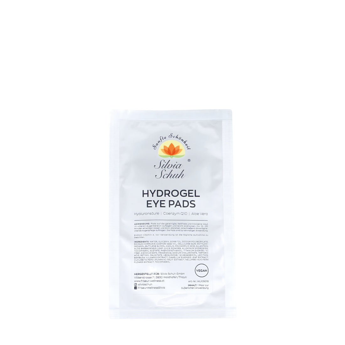 Hydro Eye Pads in silberner Verpackung