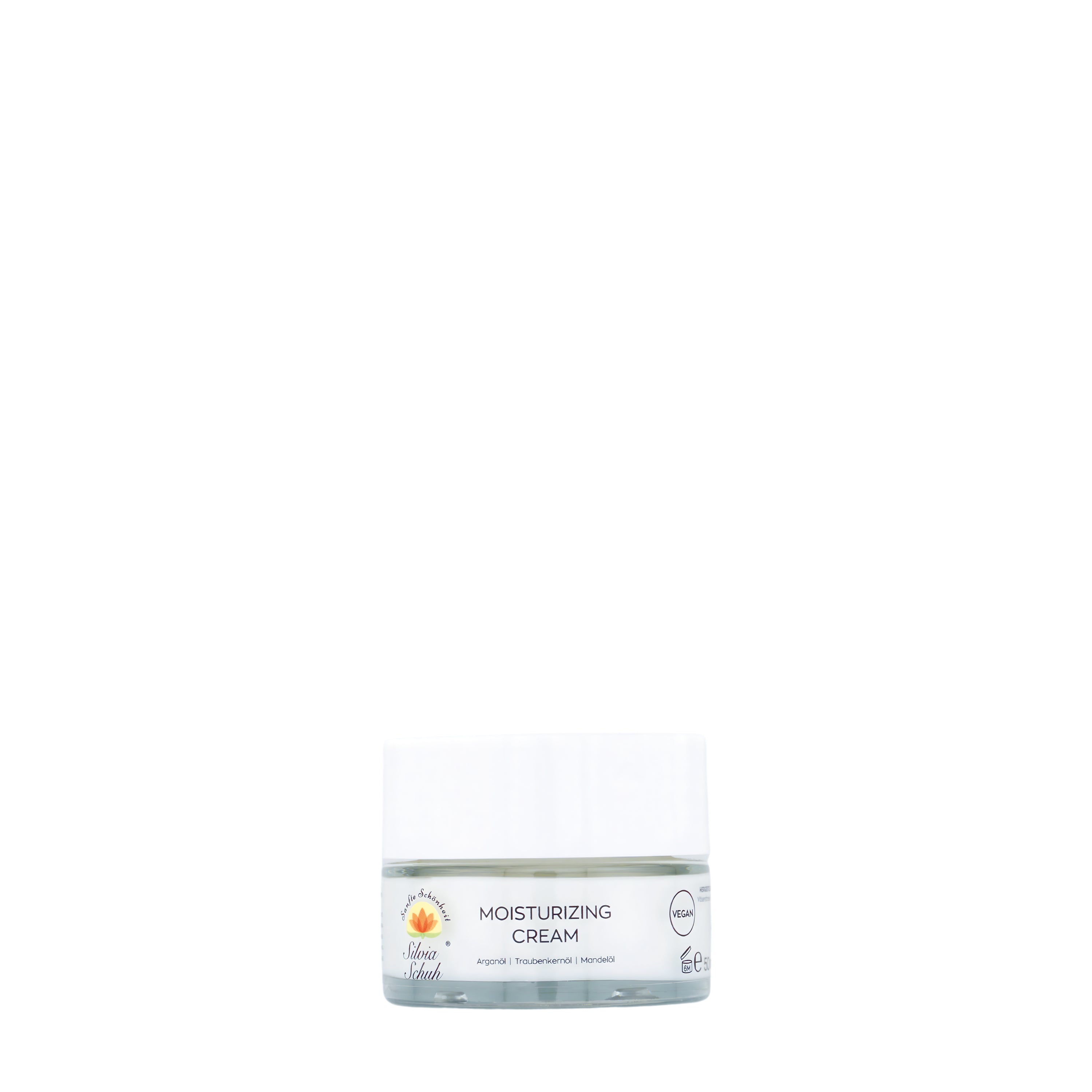 Moisturizing Cream in transparentem Glastiegel