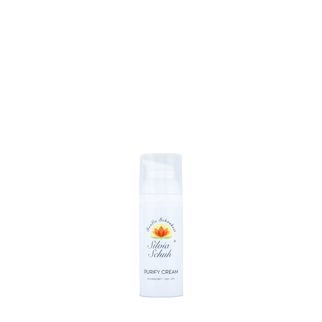 Purify Cream in weißem Pumpspender