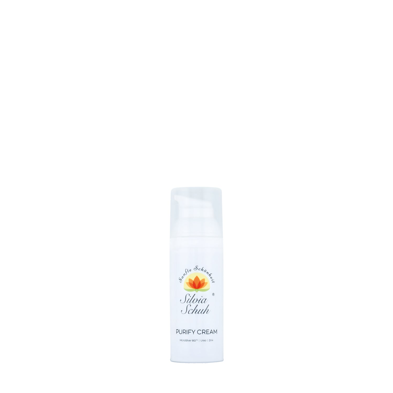 Purify Cream in weißem Pumpspender