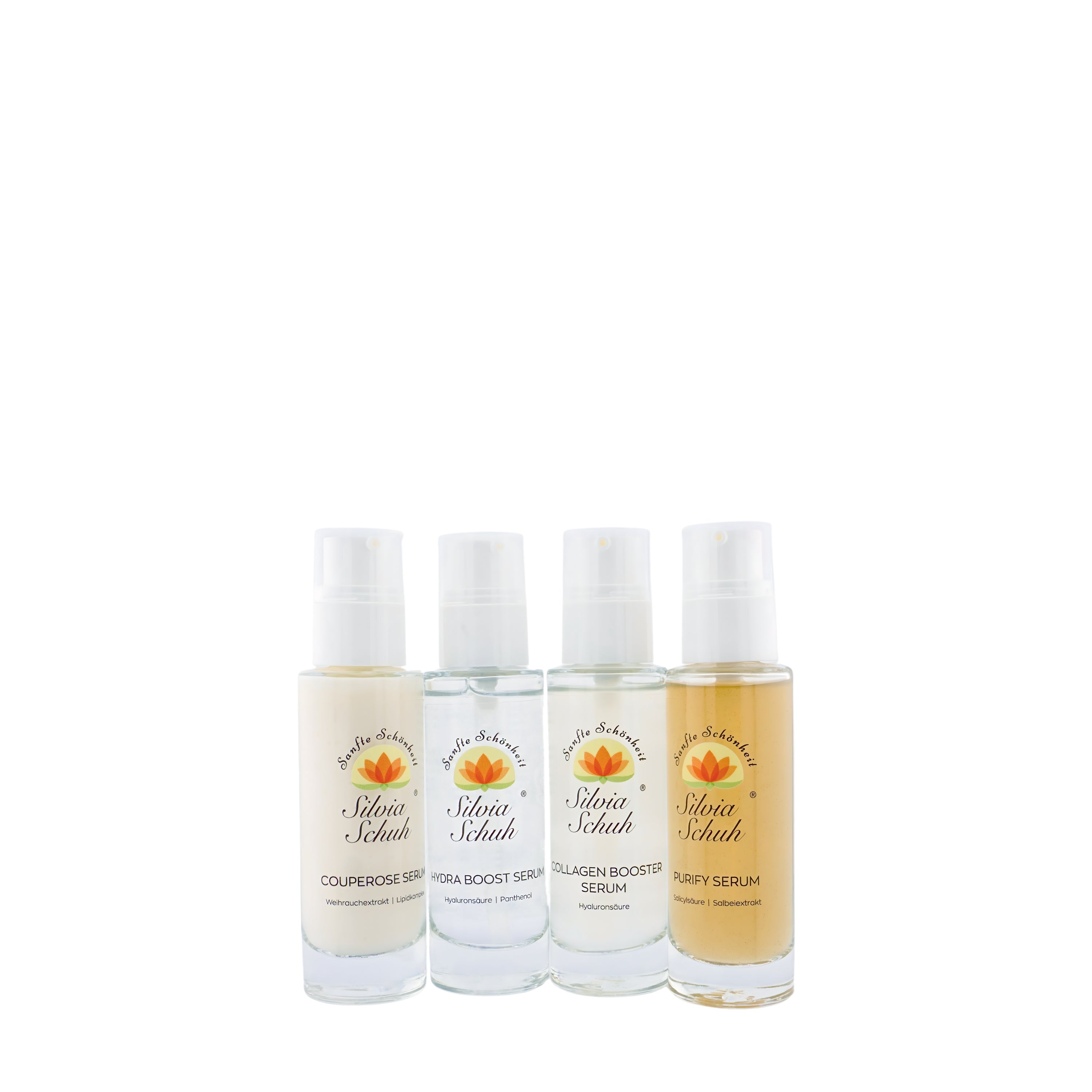 Feuchtigkeits- &amp; Pflegeserenset bestehend aus Couperose-, Hydra Booster, Collagen und Purity Serum