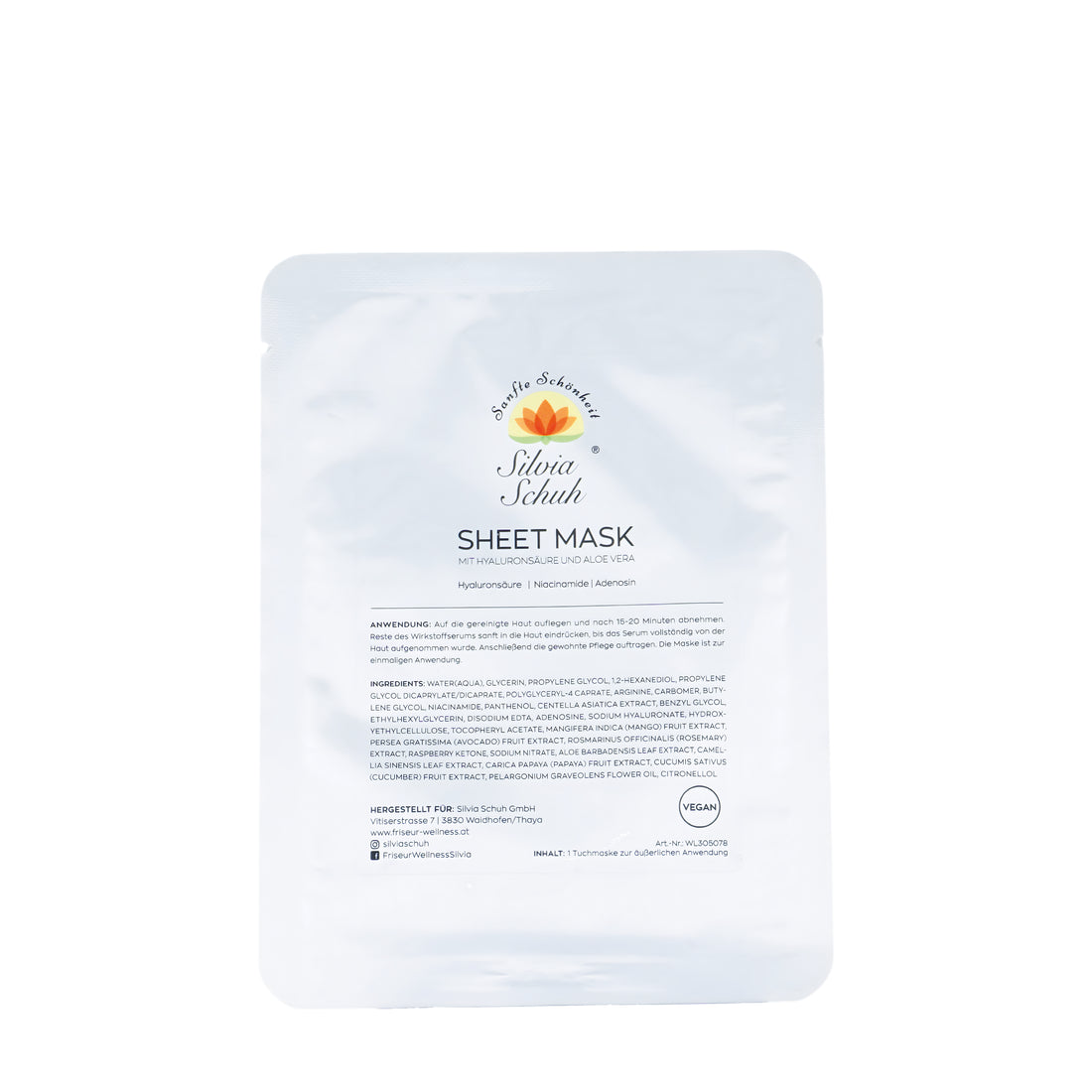 Sheet Maske in silberner Verpackung