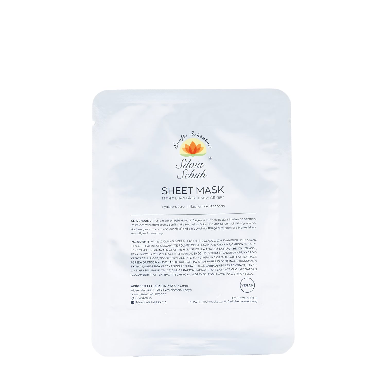 Sheet Maske in silberner Verpackung