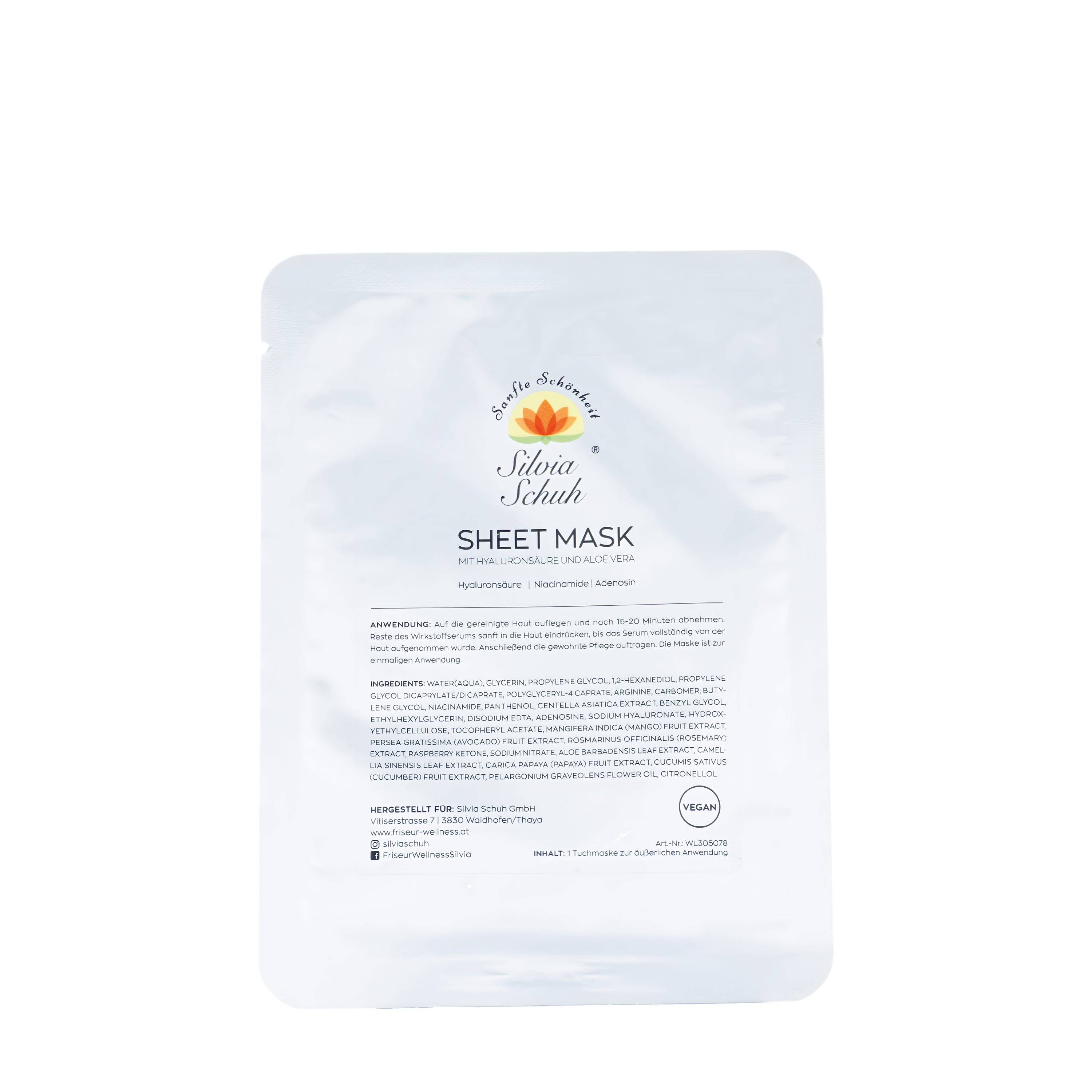Sheet Maske in silberner Verpackung